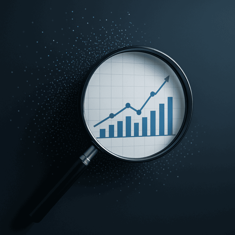 Ilustración de analítica de datos empresariales con gráficos