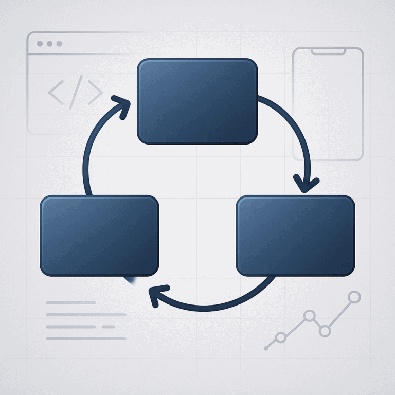 Ilustración de un diagrama de mapeo de procesos